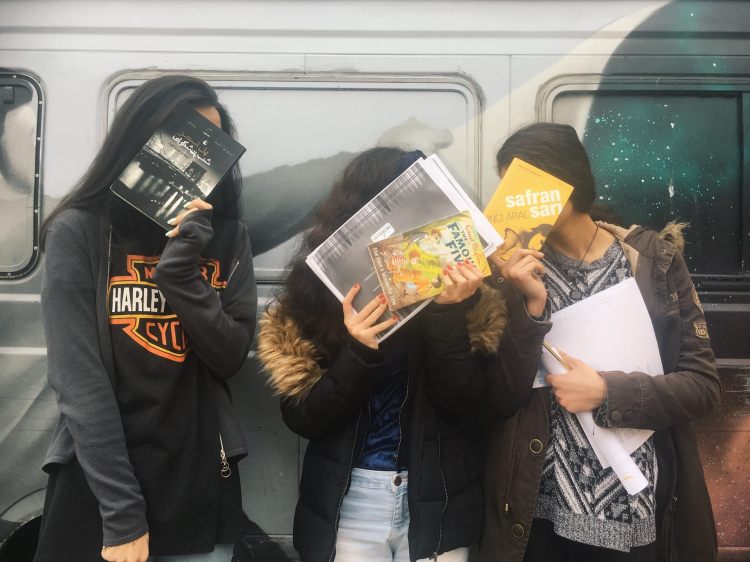 Loaning books in Farsi, English, and Turkish at 5th School